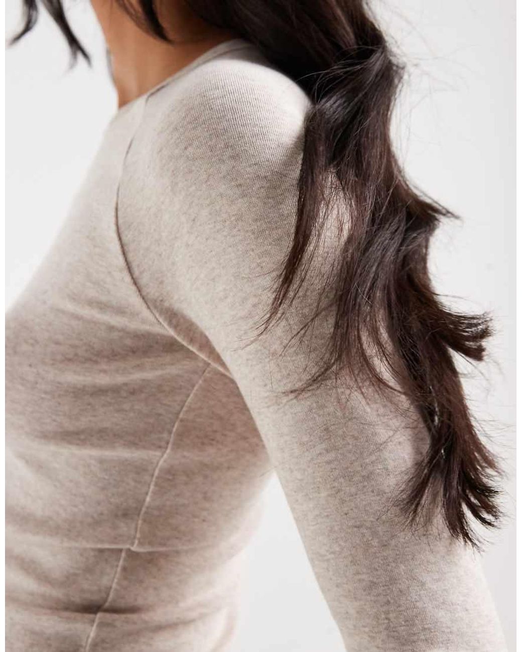 Hollister White Long Sleeve Crew Neck T-shirt