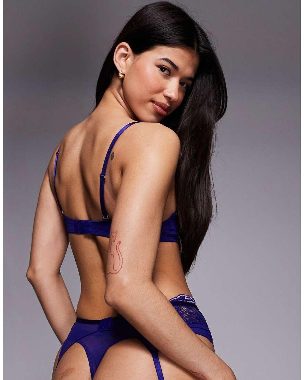 Ann Summers Purple Sexy Lace Suspender Belt