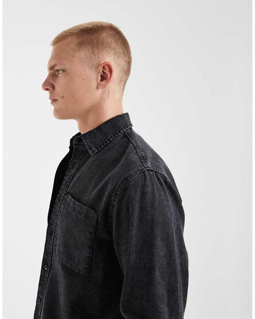 Redefined Rebel Blue Boxy Oversized Denim Shirt for men