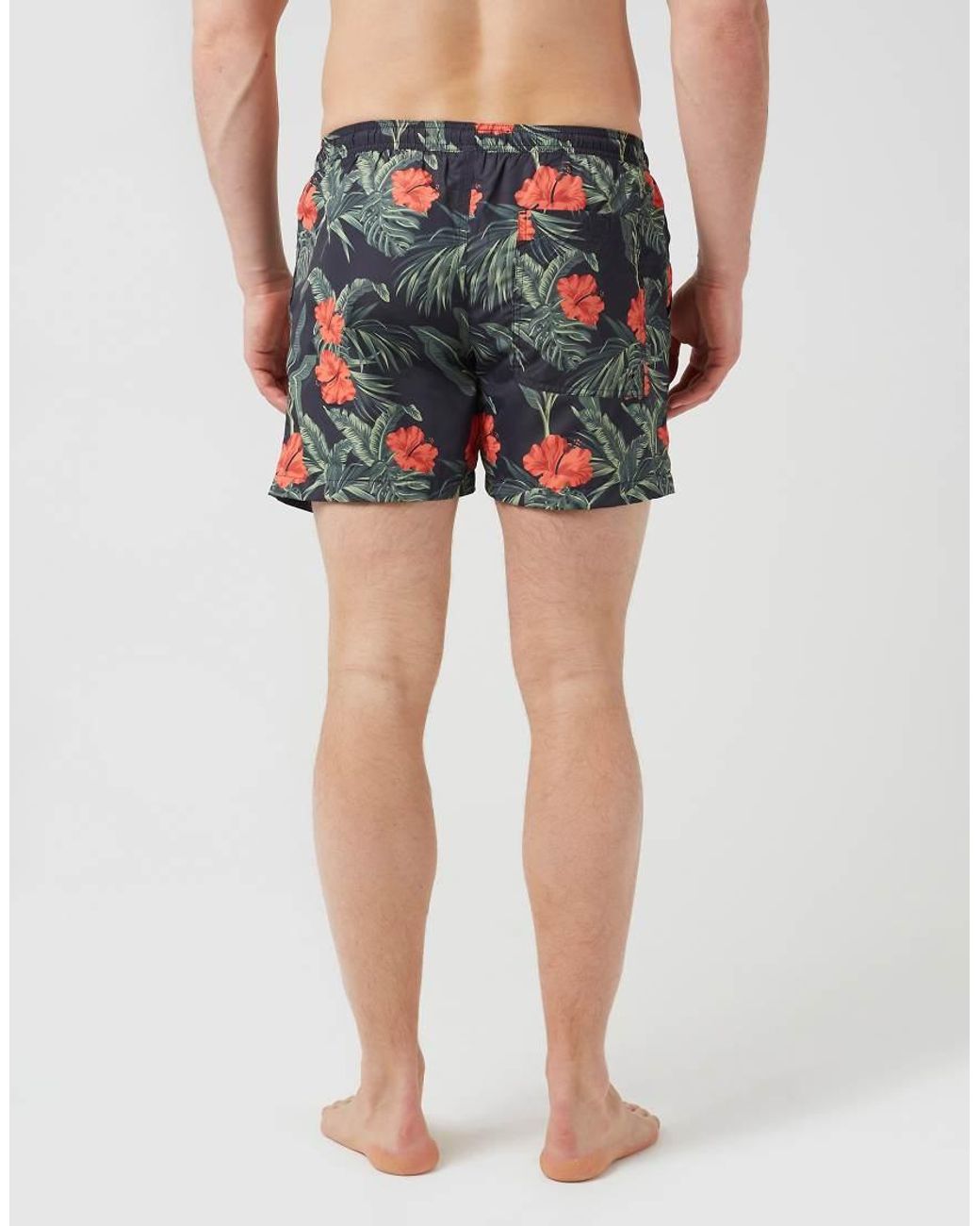 Brave Soul Blue Printed Swim Shorts for men