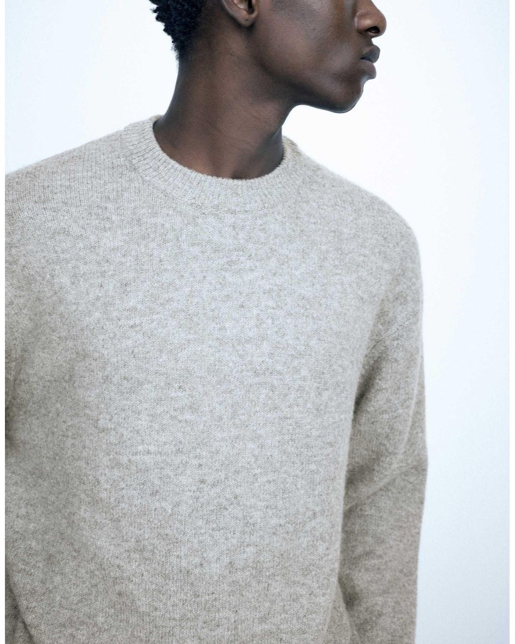 Pull basique col rond chiné Pull&Bear pour homme en coloris Blue