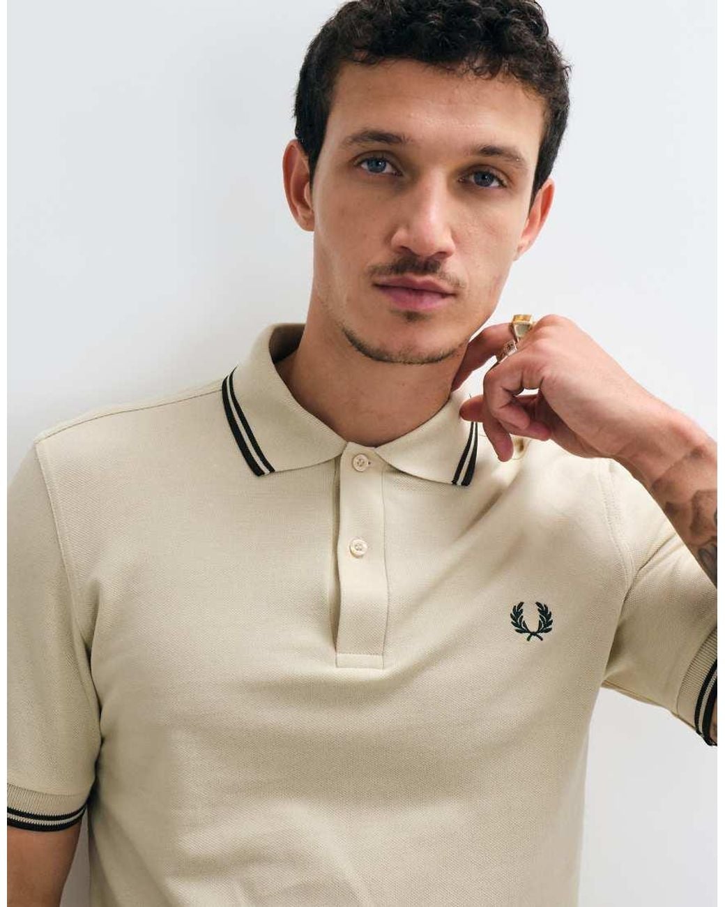 Fred Perry Natural Twin Tipped Polo Shirt for men