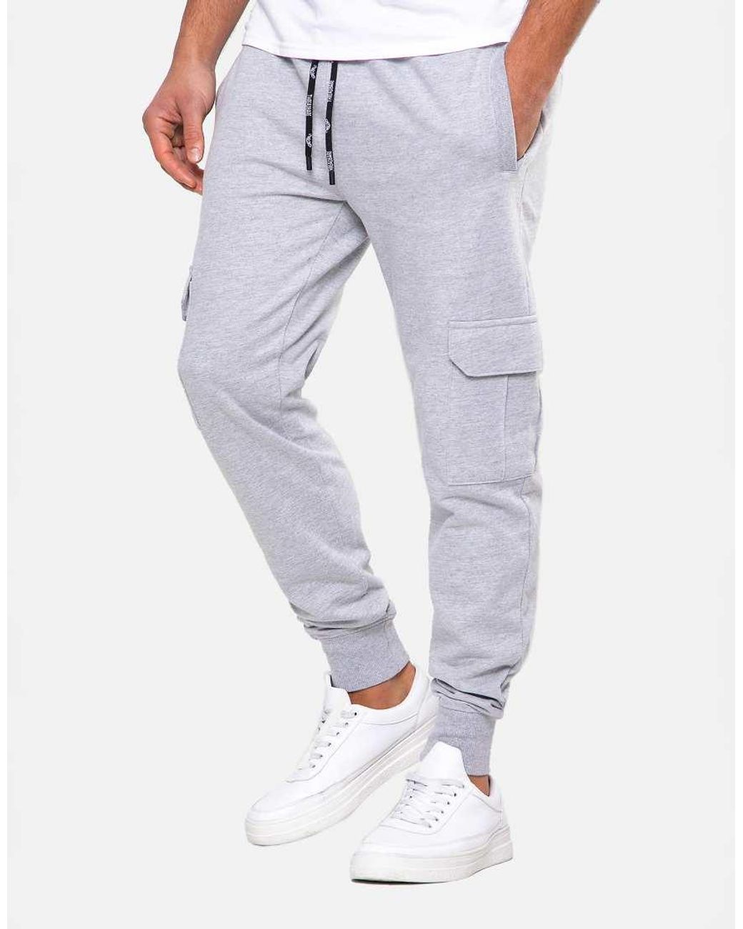 Threadbare White 'Stefan' Cargo Style Joggers for men