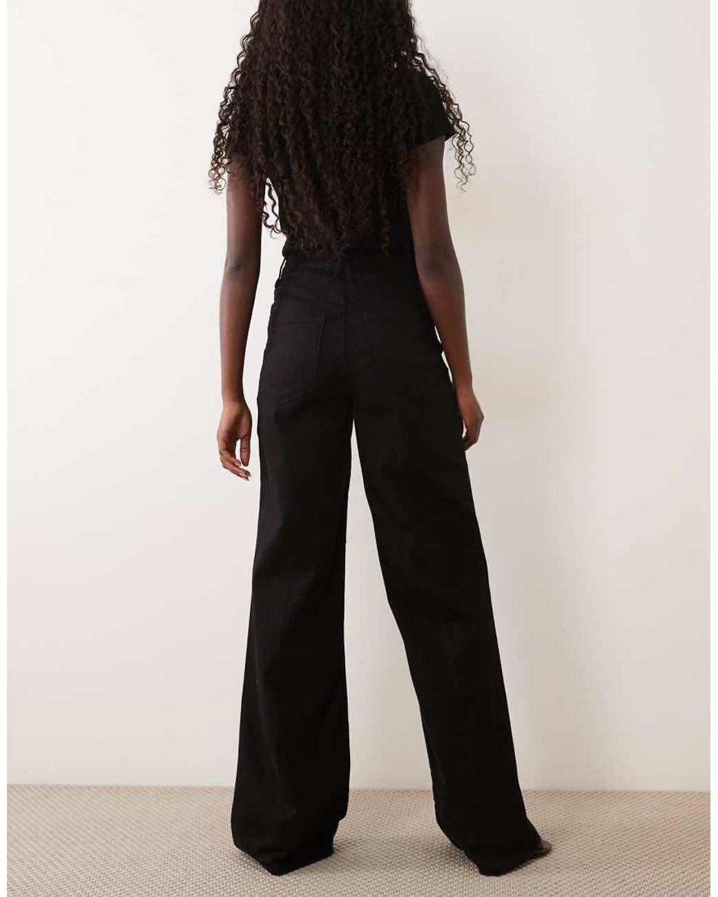 GOOD AMERICAN Black Good Waist Palazzo Never Fade Jeans