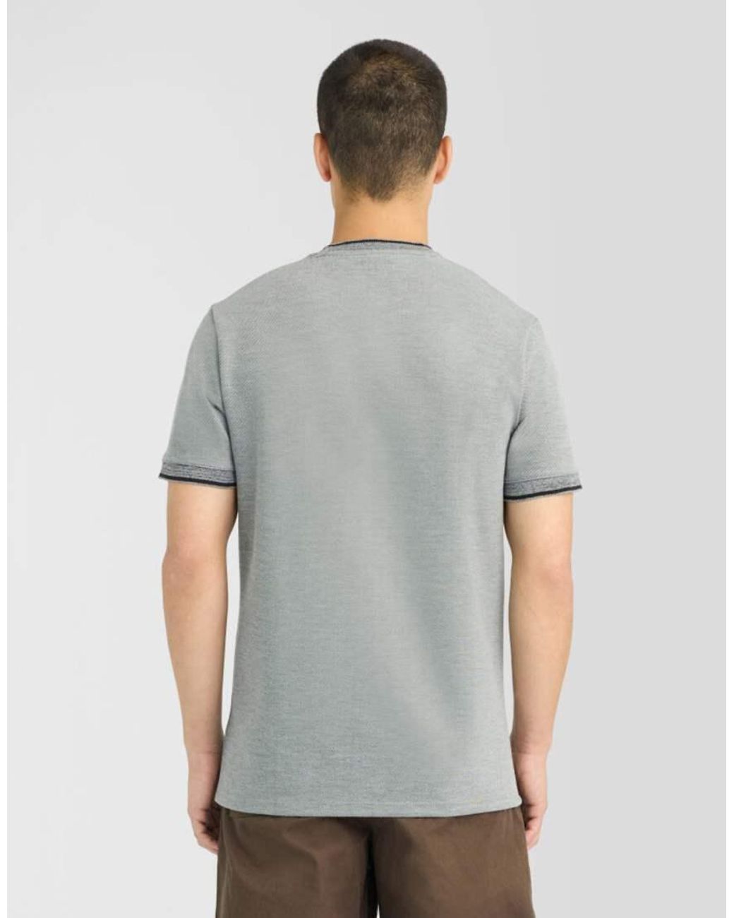 Lyle & Scott Gray Ls T-Shirt Static Marl Interlock T-Shirt for men