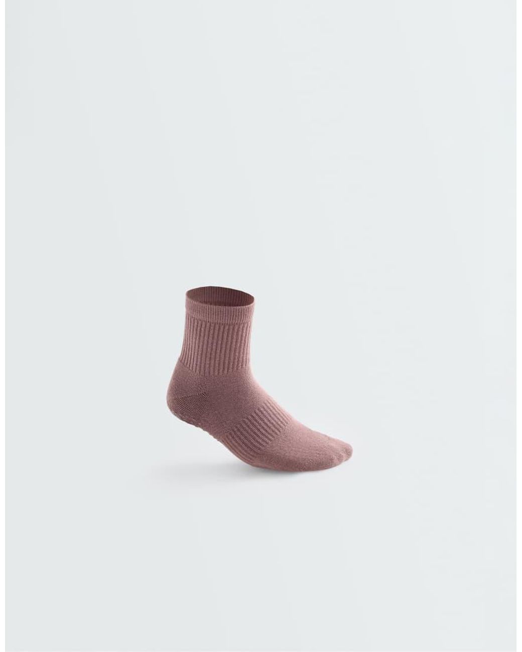 Oysho White 2 Pairs Of Cushioned Cotton Quarter Yoga And Pilates Socks