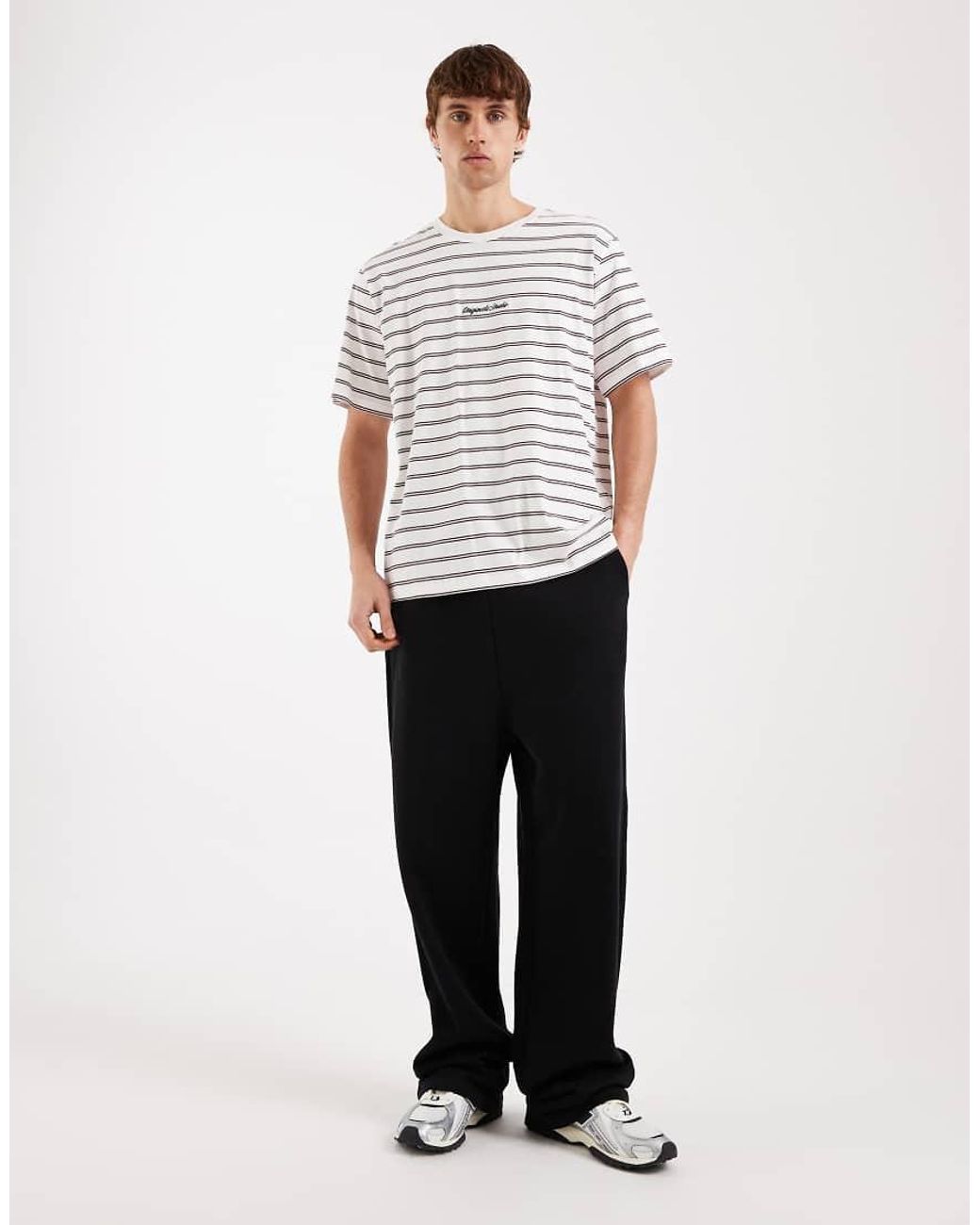 Jack & Jones White Originals Stripe T-shirt for men