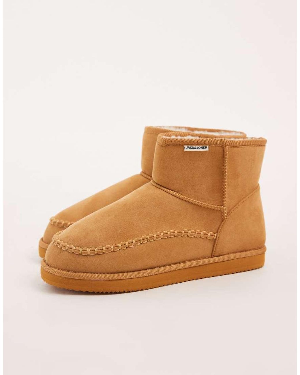 Jack & Jones Brown Chunky Faux Suede Slipper Boot for men