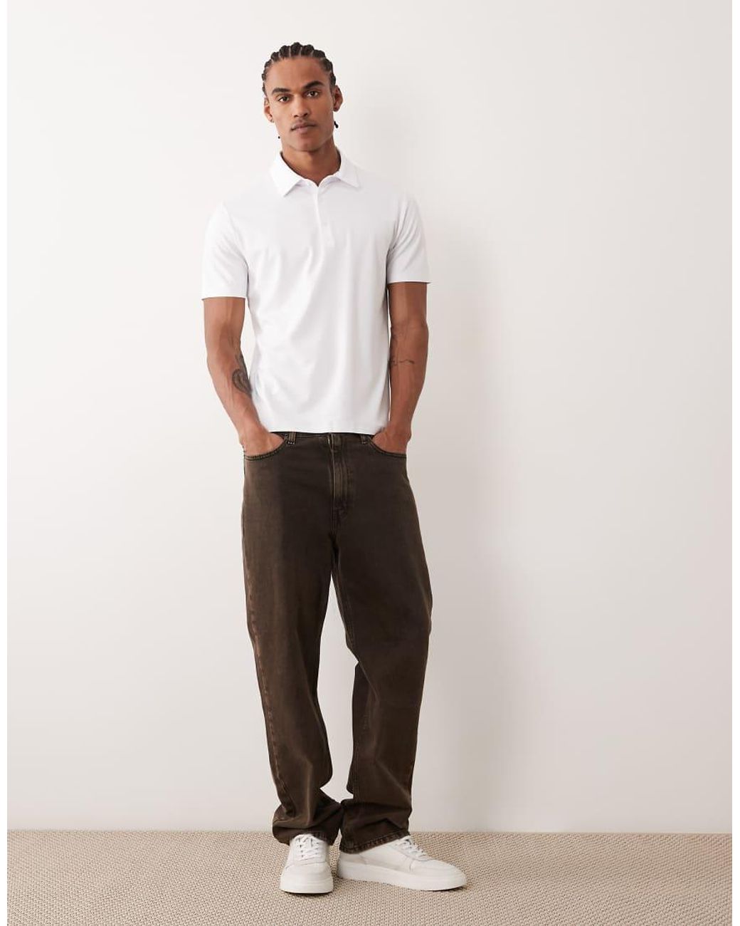 Mango White Performance Thermo-regulating Polo T-shirt