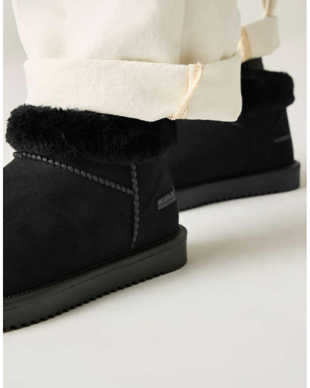 Regatta Black Waterproof Risley Short Borg Boots