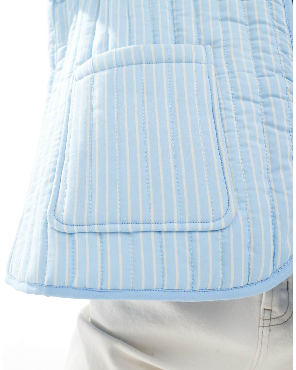 ASOS Blue Quilted Stripe Jacket