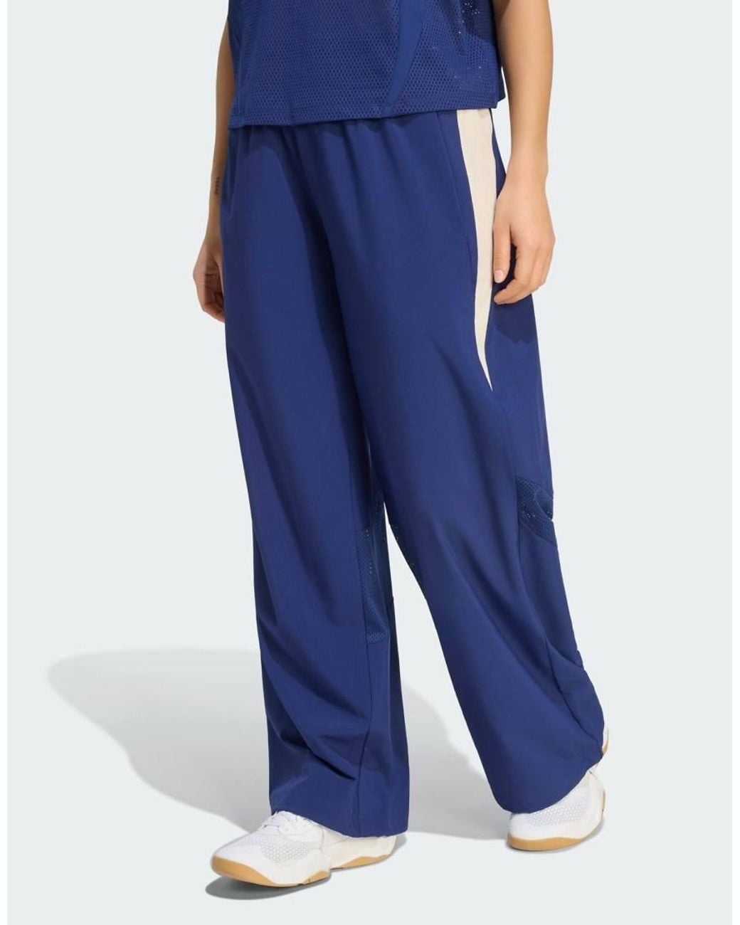 Adidas Originals Blue Hyperglam Color Block Wide Woven Pants