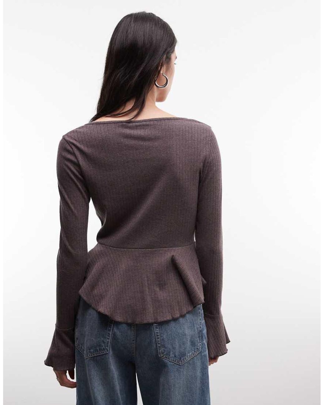 Daisy Street Purple Button Down Ruffle Cardigan