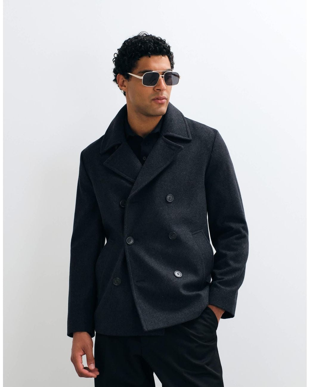 Mango Blue Double Breasted Tailored Jacket for men