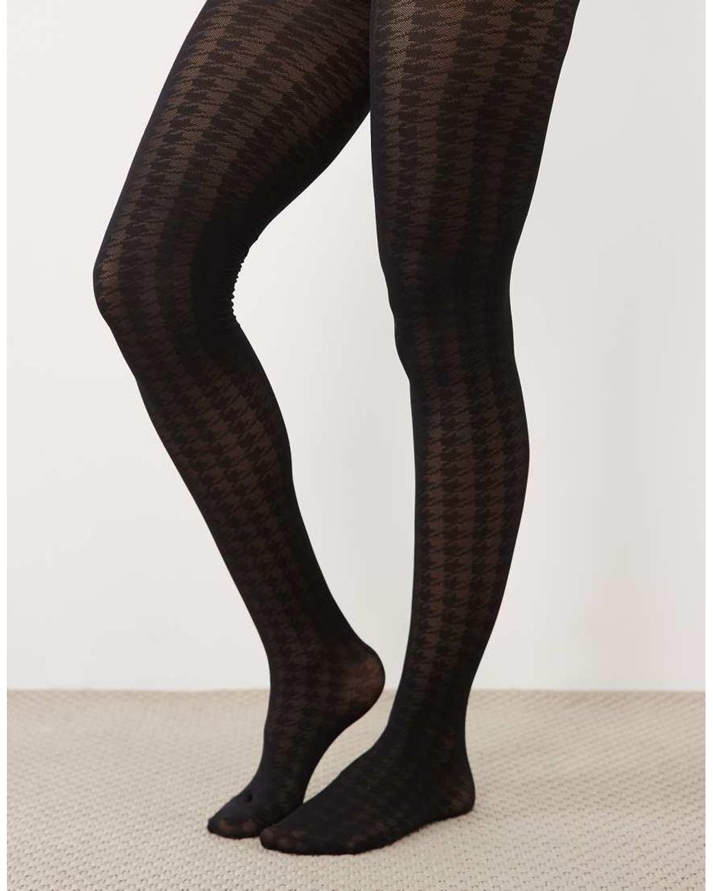 ASOS White Houndstooth Pattern Tights