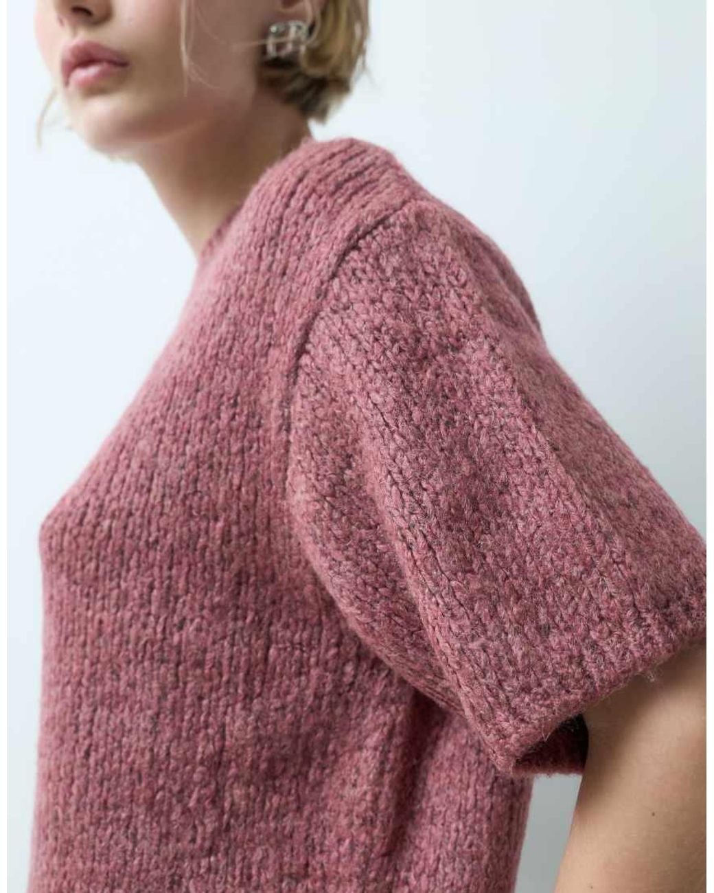 Jdy Red Short Sleeve Knitted Jumper