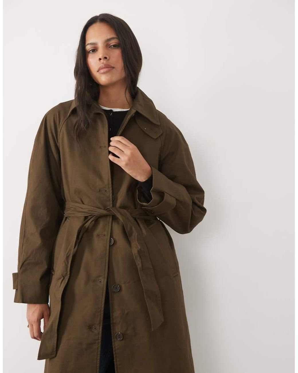 New Look Brown Funnel Neck Car Coat