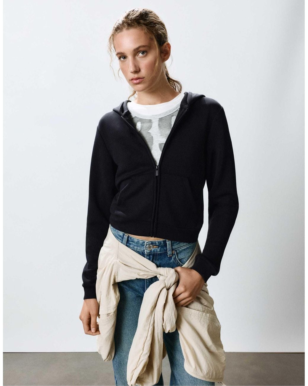 Sweat à capuche zippé Pull&Bear en coloris Blue