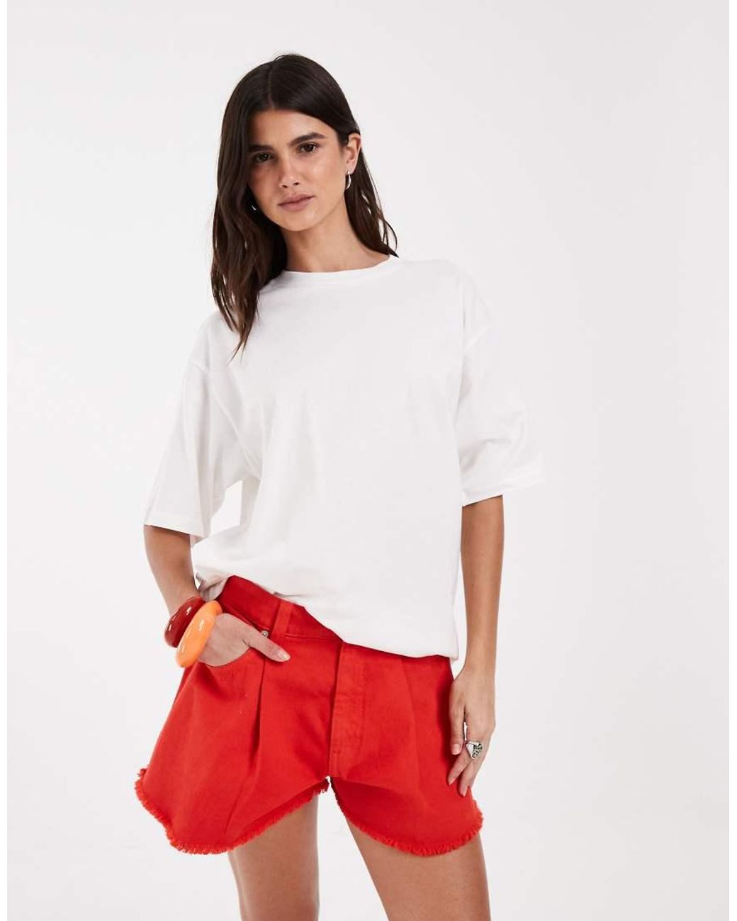 JJXX Red Loose Fit T-shirt With Back Print