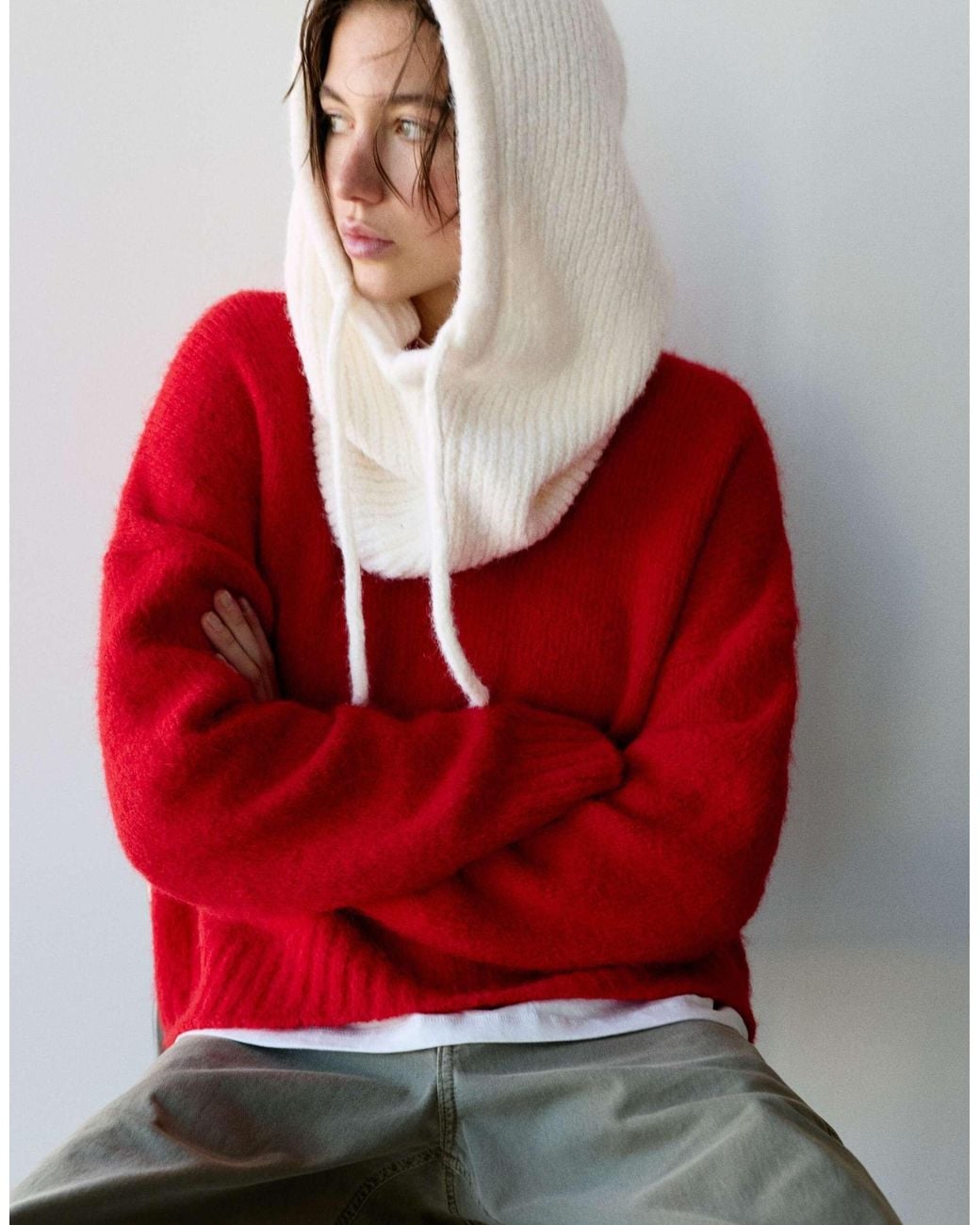 Pull&Bear Red Rippstrick-balaklava