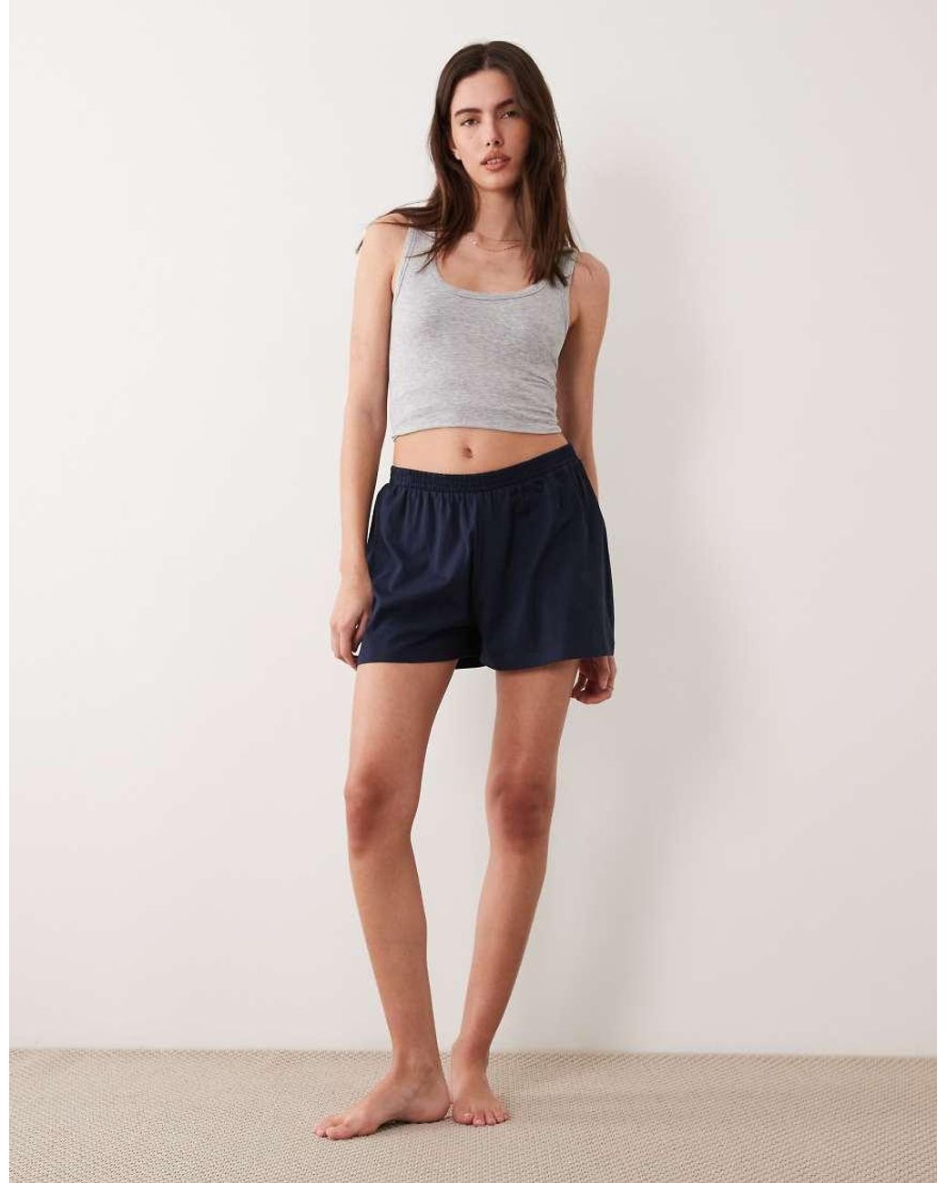 ASOS Blue Mix & Match Cotton Pyjama Flippy Short