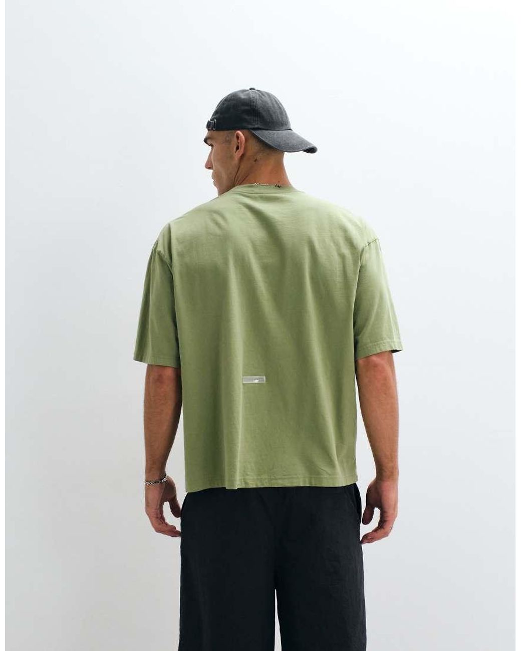 Nike Green 96 Oversized Central Logo T-Shirt Khaki for men