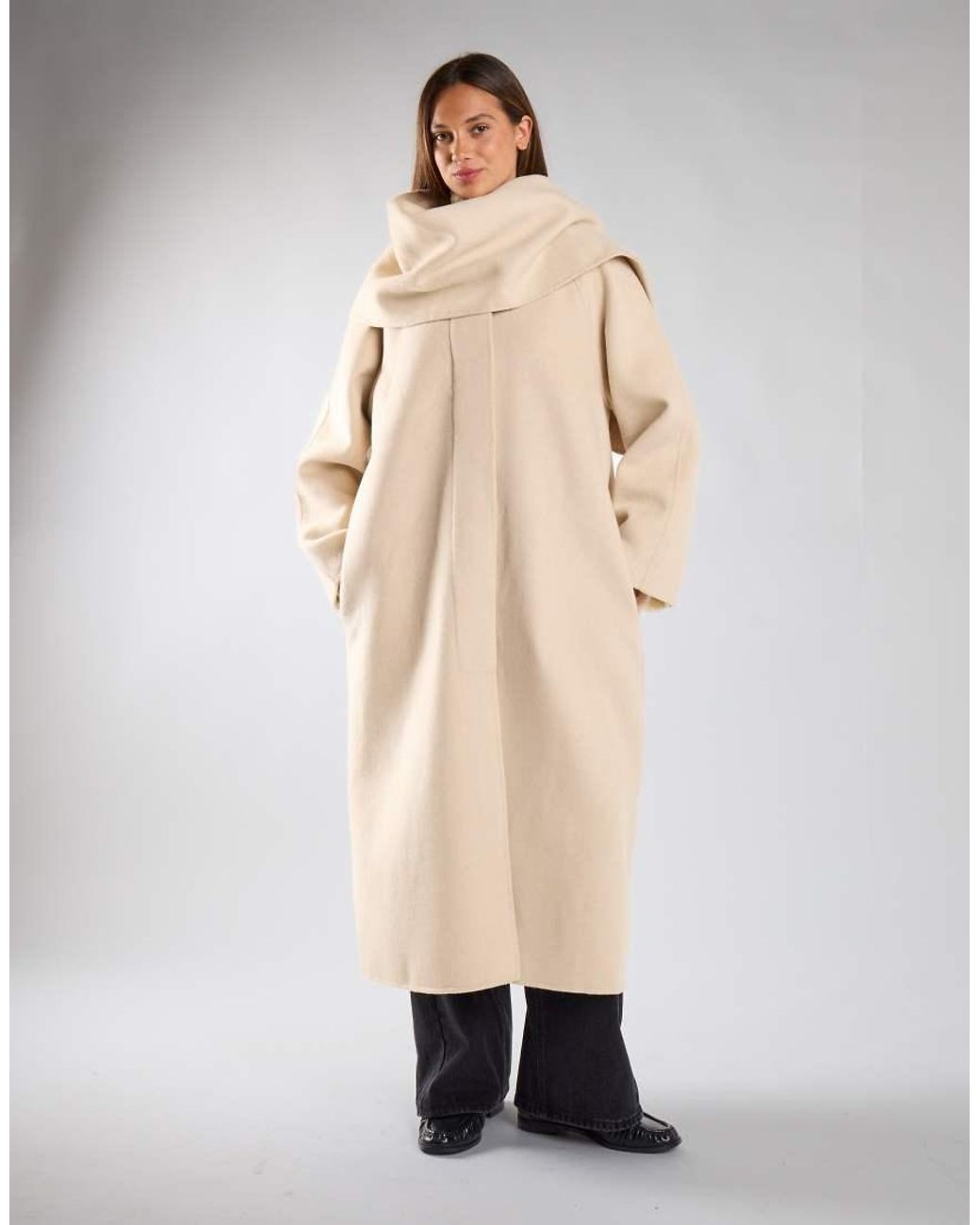 Glamorous Natural Scarf Long Coat