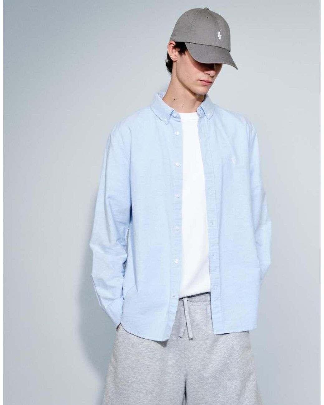ASOS White Regular Fit Oxford Shirt With Chest Embroidery for men