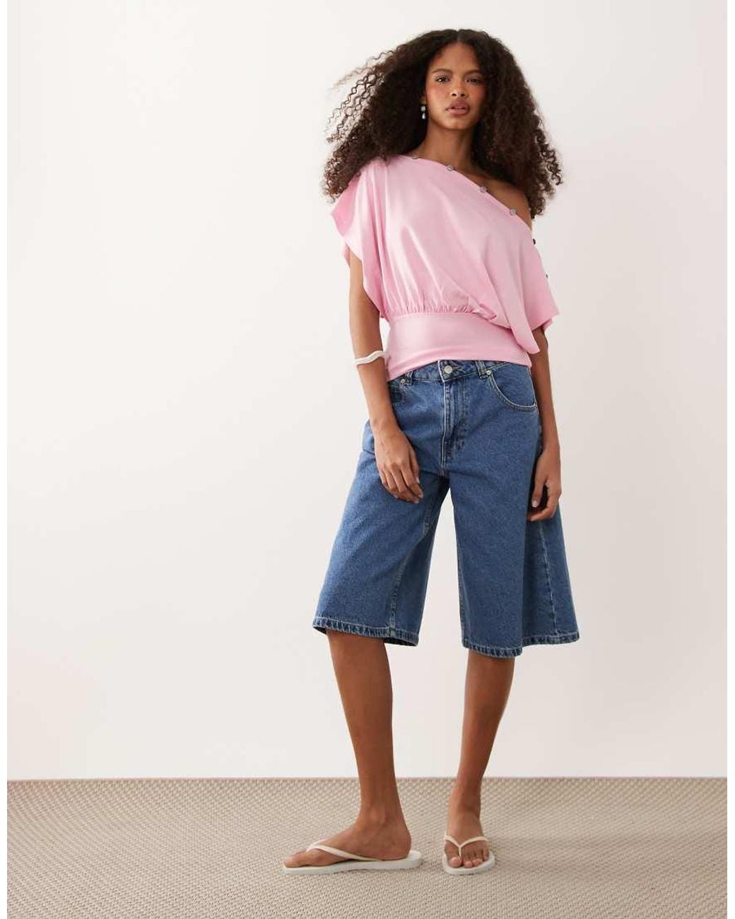 ASOS Pink Multiway Button Top