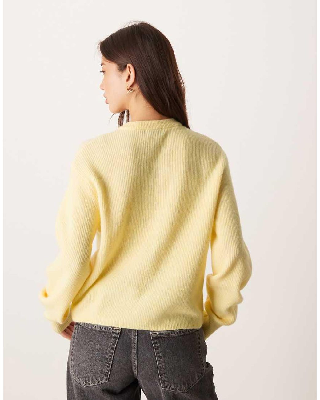 Jdy Natural Ribbed Cardigan With Pearl Buttons