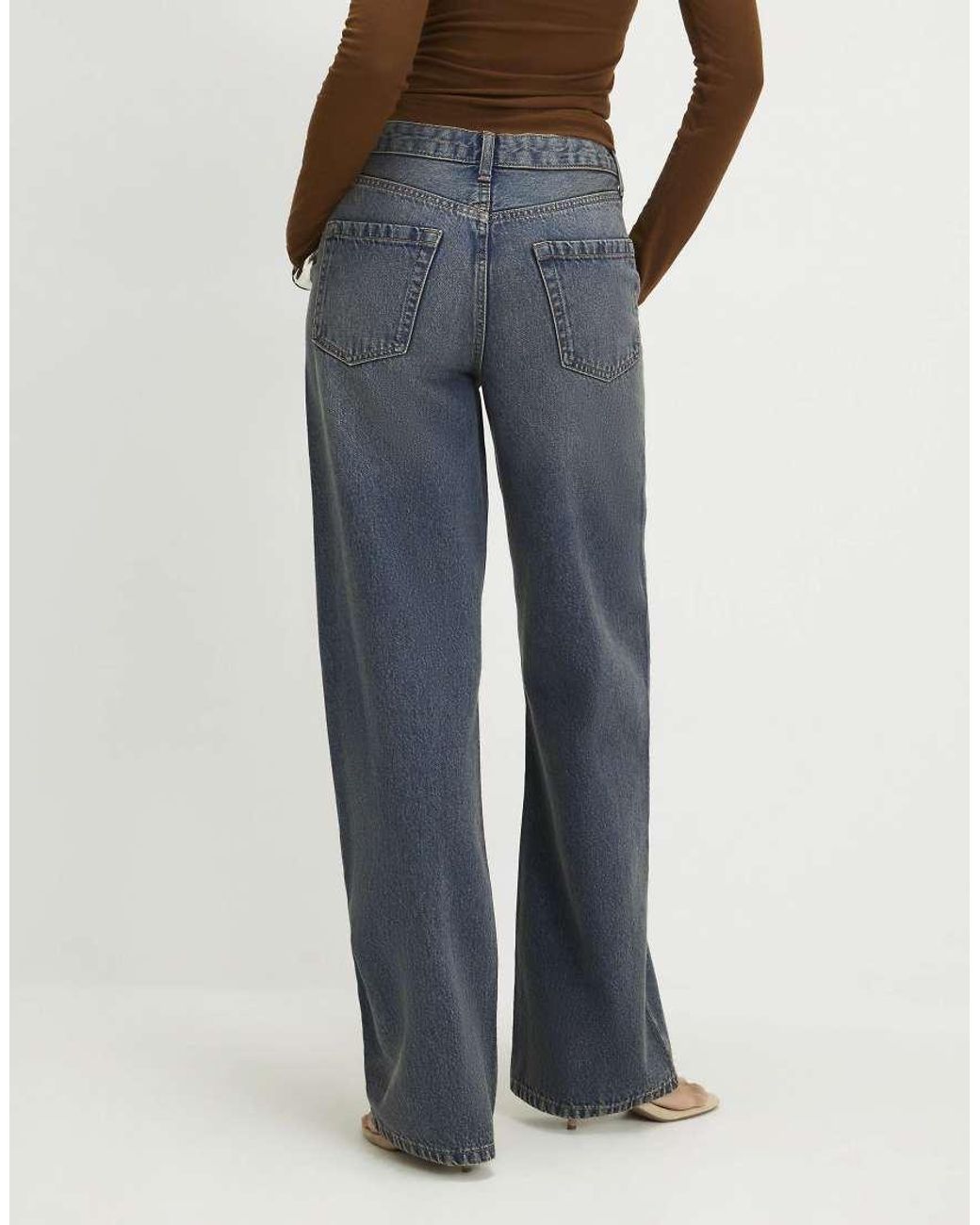 River Island Blue Tinted Relaxed Straight Leg Jeans