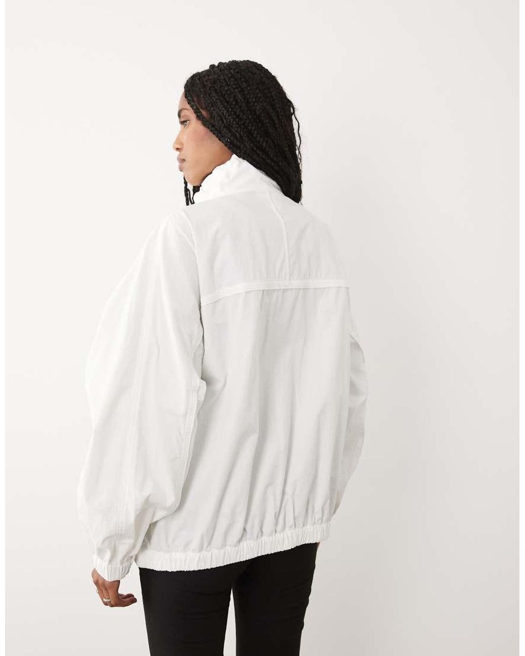 ARKET White Cotton Funnel Neck Utility Jacket