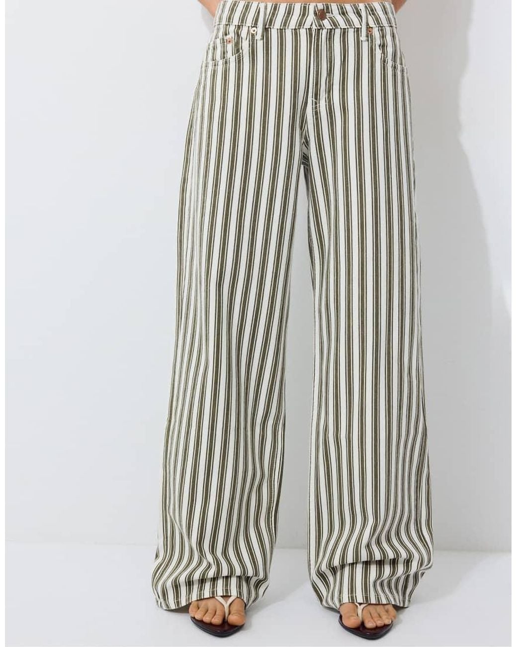 Stradivarius White D91 Low Wide-leg Twill Jeans