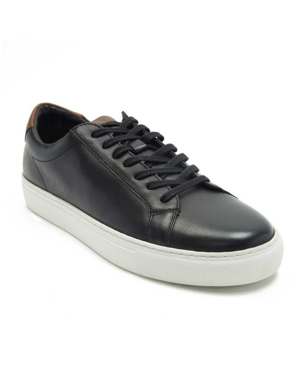 Thomas Crick Black Evers Casual Leather Trainers for men