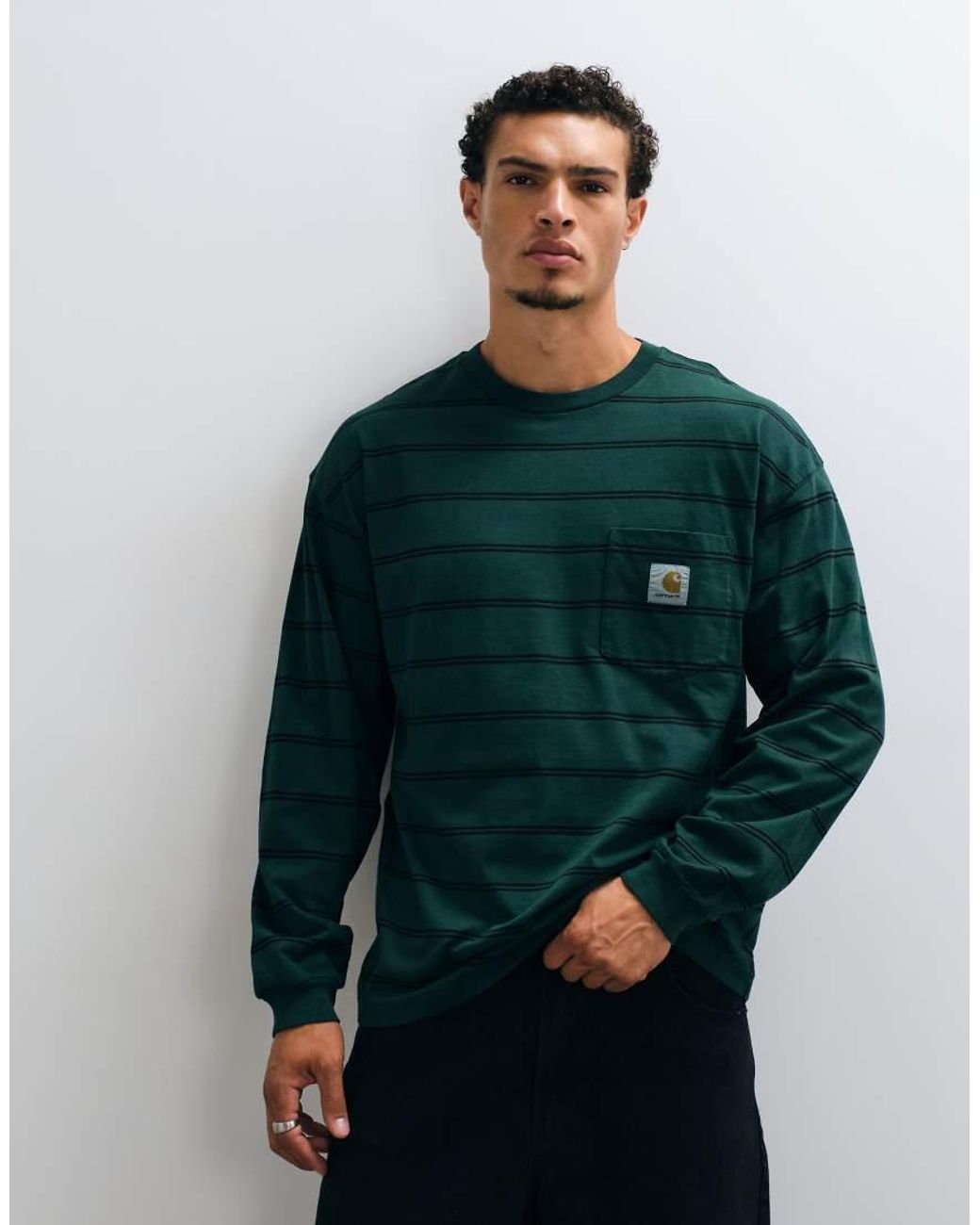 Carhartt Green Cardona Pocket Long Sleeve T-shirt for men