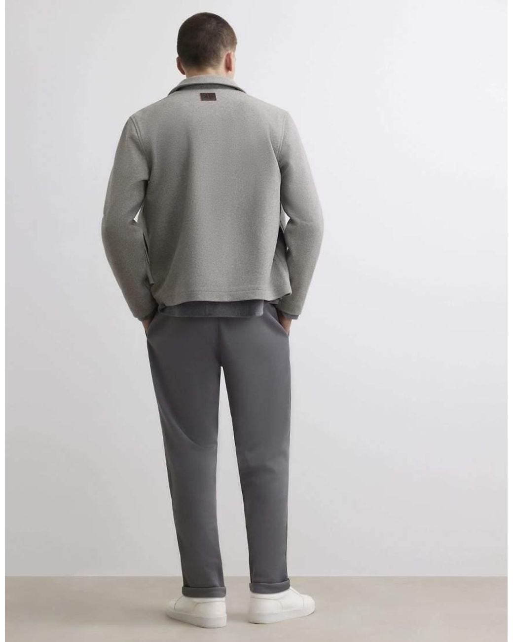 River Island Gray Slim Fit Turn Up Hem Joggers for men