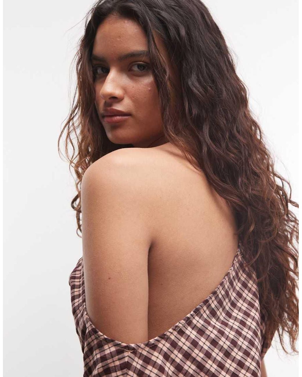 Collusion Pink Tie Back Off The Shoulder Woven Top