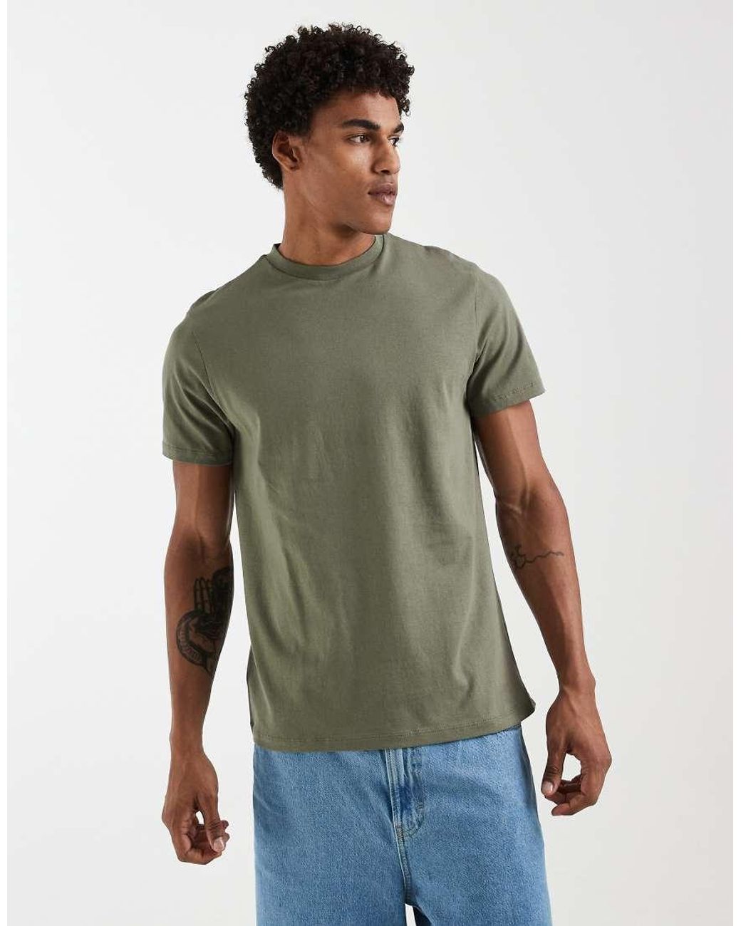 ASOS Green T-shirt With Cafe Graphic for men