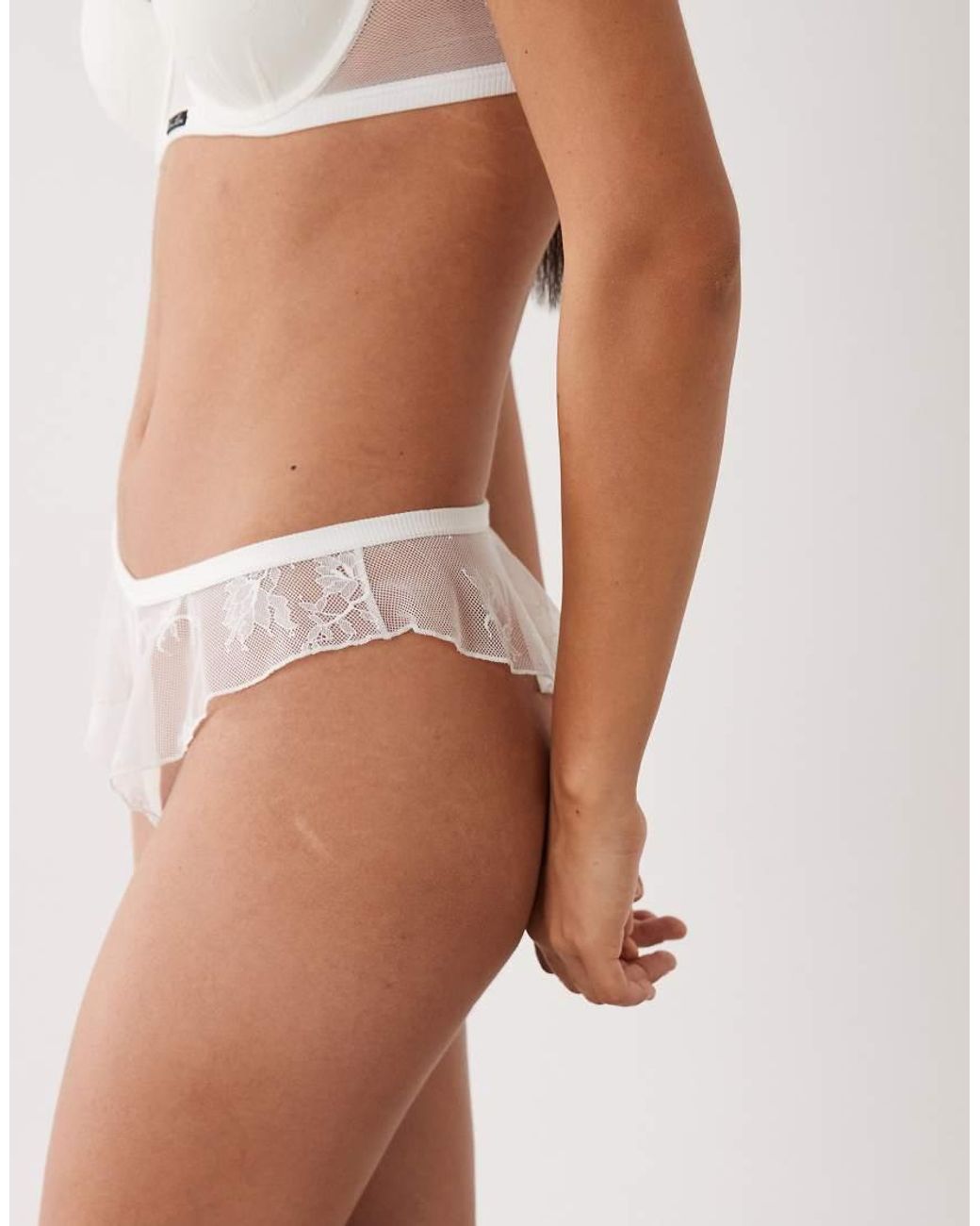 Calvin Klein Natural Icon Lace Floaty Tanga Thong