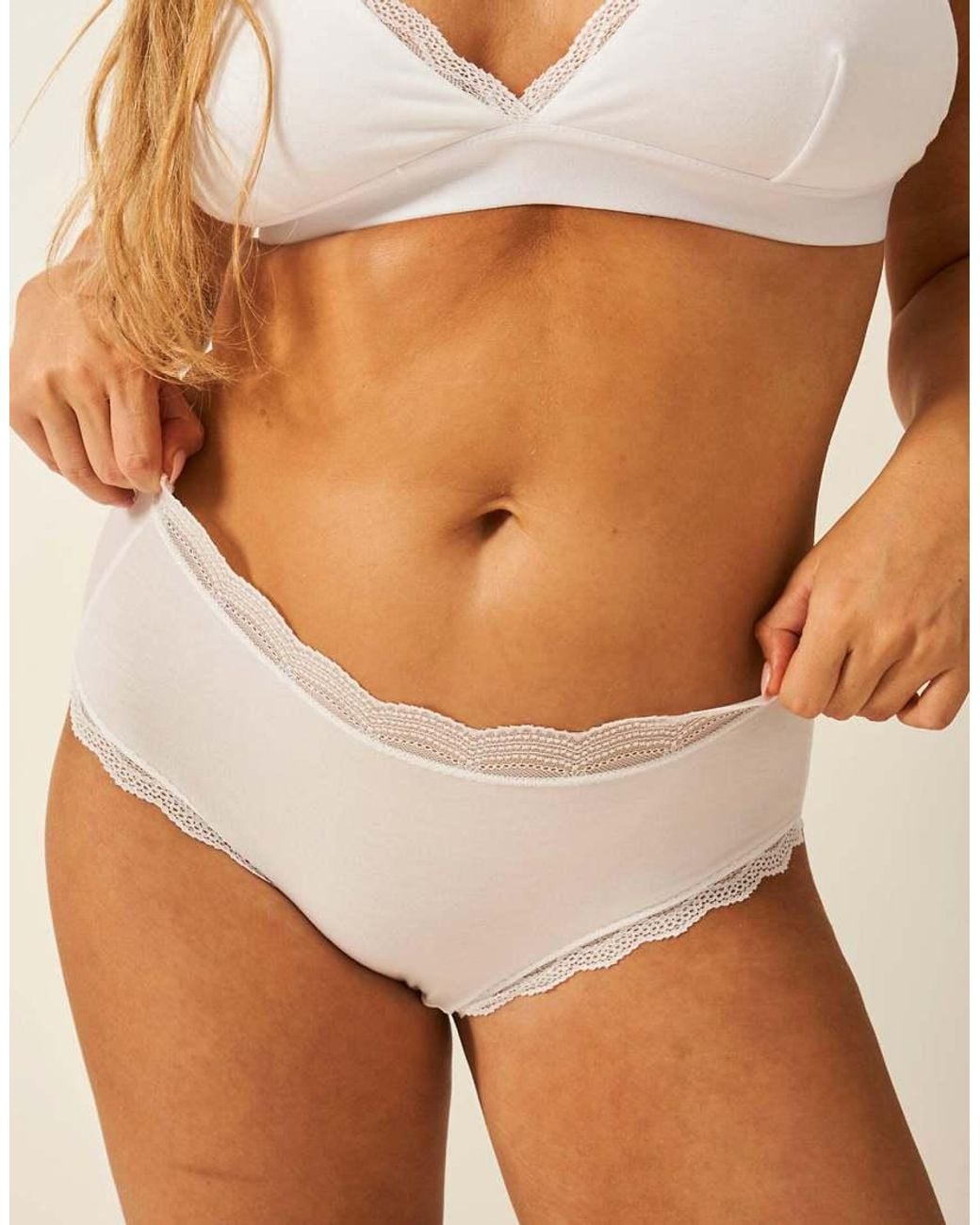 Stripe & Stare White High Rise Knicker Four Pack