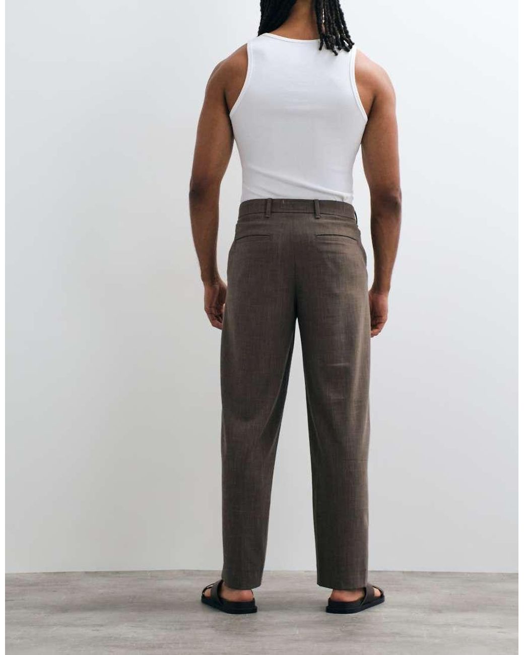 Abercrombie & Fitch White baggy Tailored Trouser for men