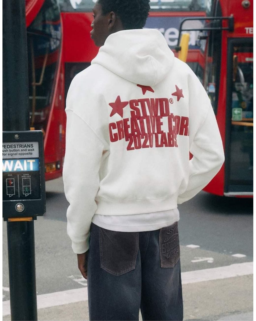 Pull&Bear Gray Stwd Star Sweatshirt With Hood for men