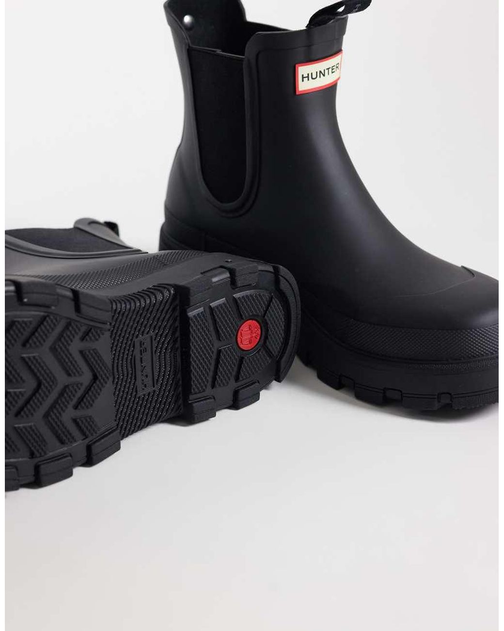 Hunter Blue Unisex Elements Elastic Short Chelsea Wellington Boots
