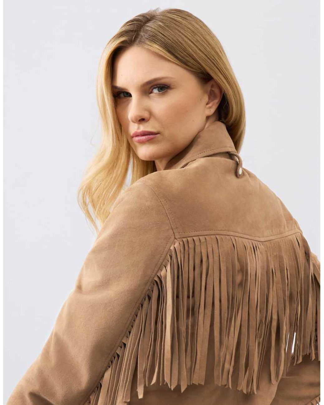 Bolongaro Trevor Brown Real Suede Nora Fringe Jacket