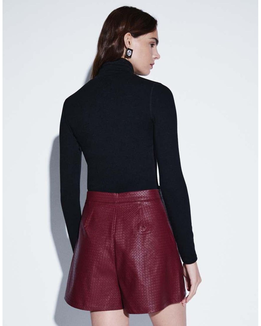 ASOS Blue Leather Look Smart Hotpant Shorts