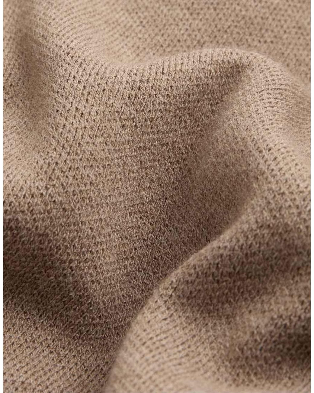 Oysho Brown Straight-Leg Knit Trousers With Rib Piping