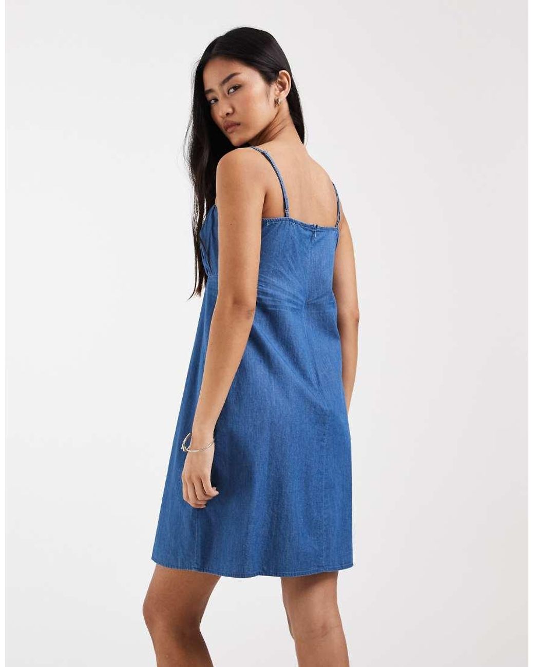 ONLY Blue Chambray Cami Mini Dress