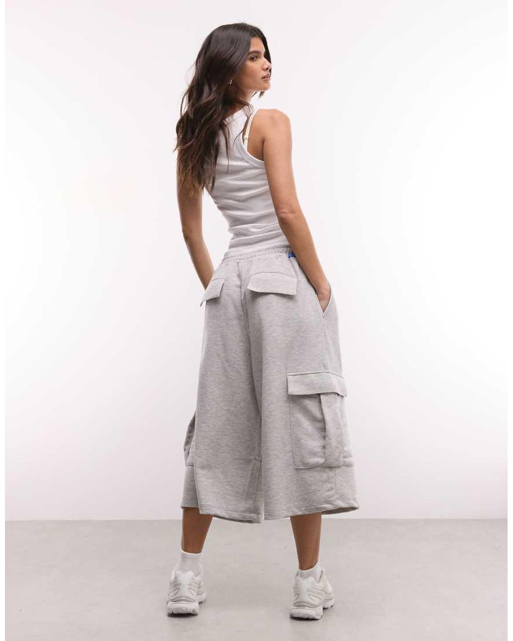 Collusion Gray Grey Marl Cargo baggy Jorts