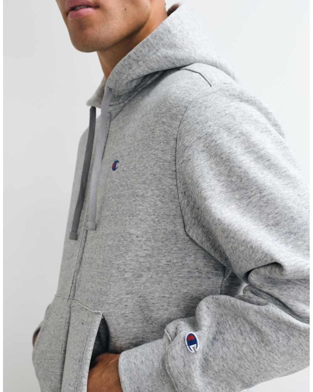 Champion Gray Modern Heritage Full Zip Hoodie for men