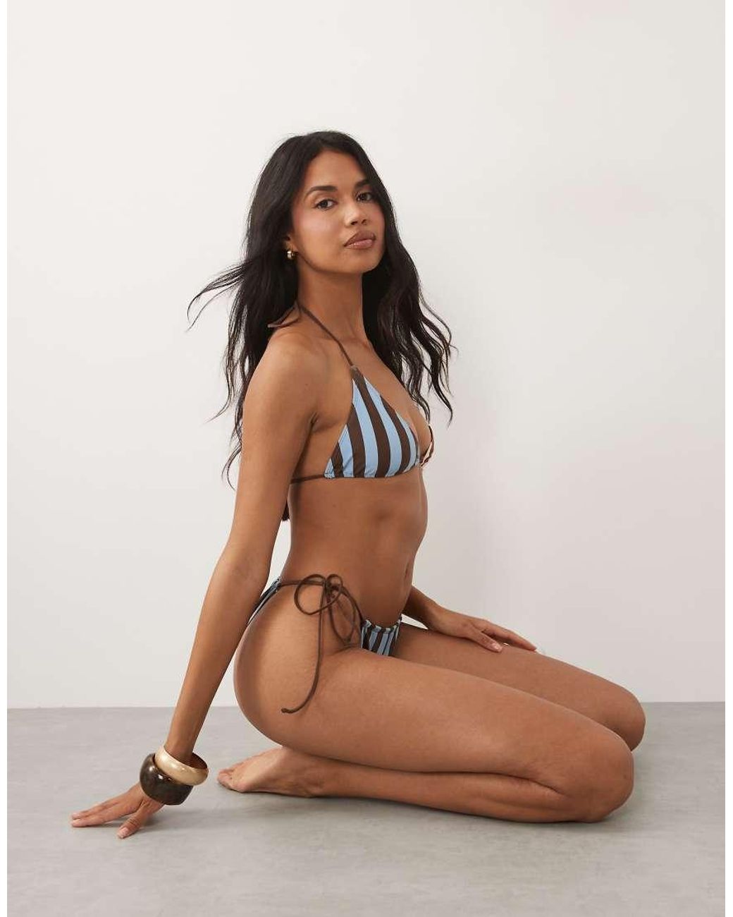 ASOS Brown Ellie Rio Tie Side Bikini Bottom